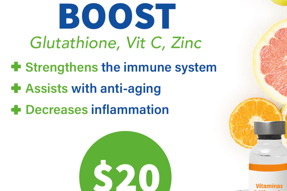 The Tri-Immune Boost injection contains a mixture of vitamins and minerals