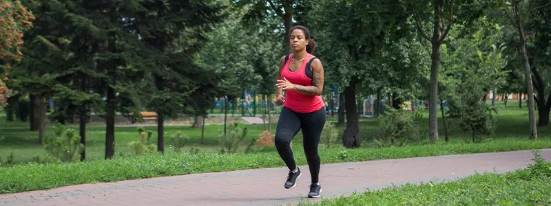 Person running outdoors
