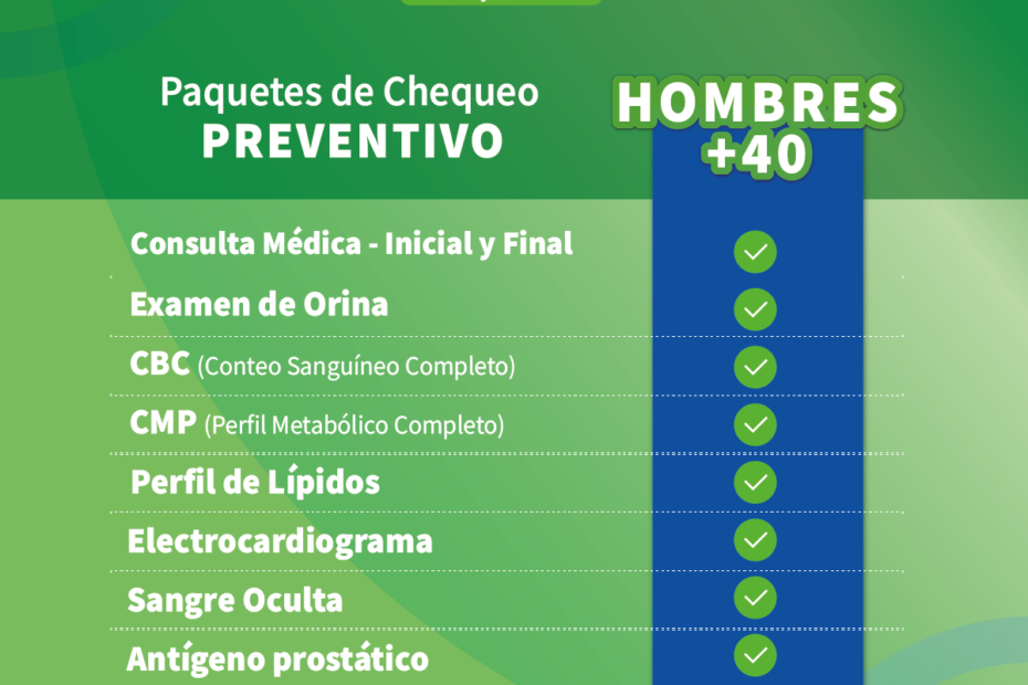 Paquete chequeo preventivo hombres +40