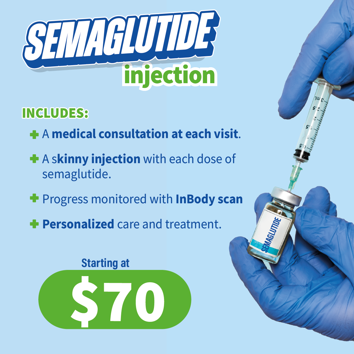 Semaglutide Injection is a medication used for chronic weight control in adults who are overweight or obese.