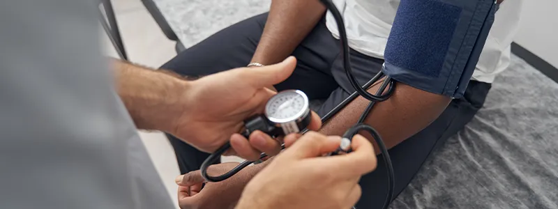 Doctor performing a medical checkup at the clinic