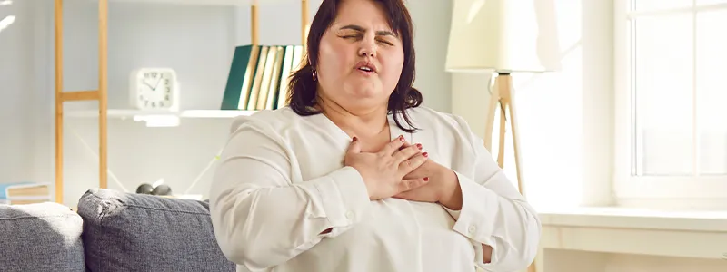 woman with chest pain